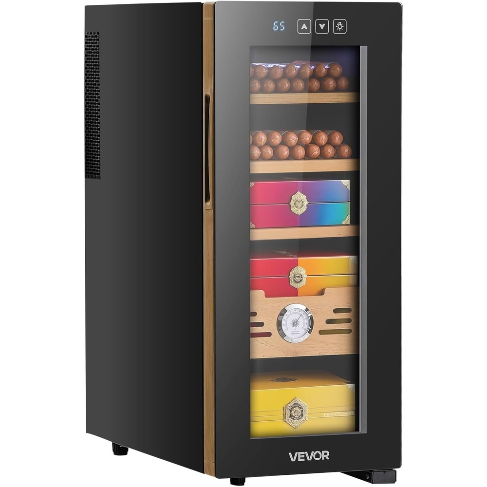 image:imageVEVOR Electric Humidor 33L 250 Counts Electric Cigar Humidor Cabinet with Cooling Temperature Control Spanish Cedar Wood Shelves amp Drawers Mechanical Hygrometer 4 Layers Cooler for Household33L