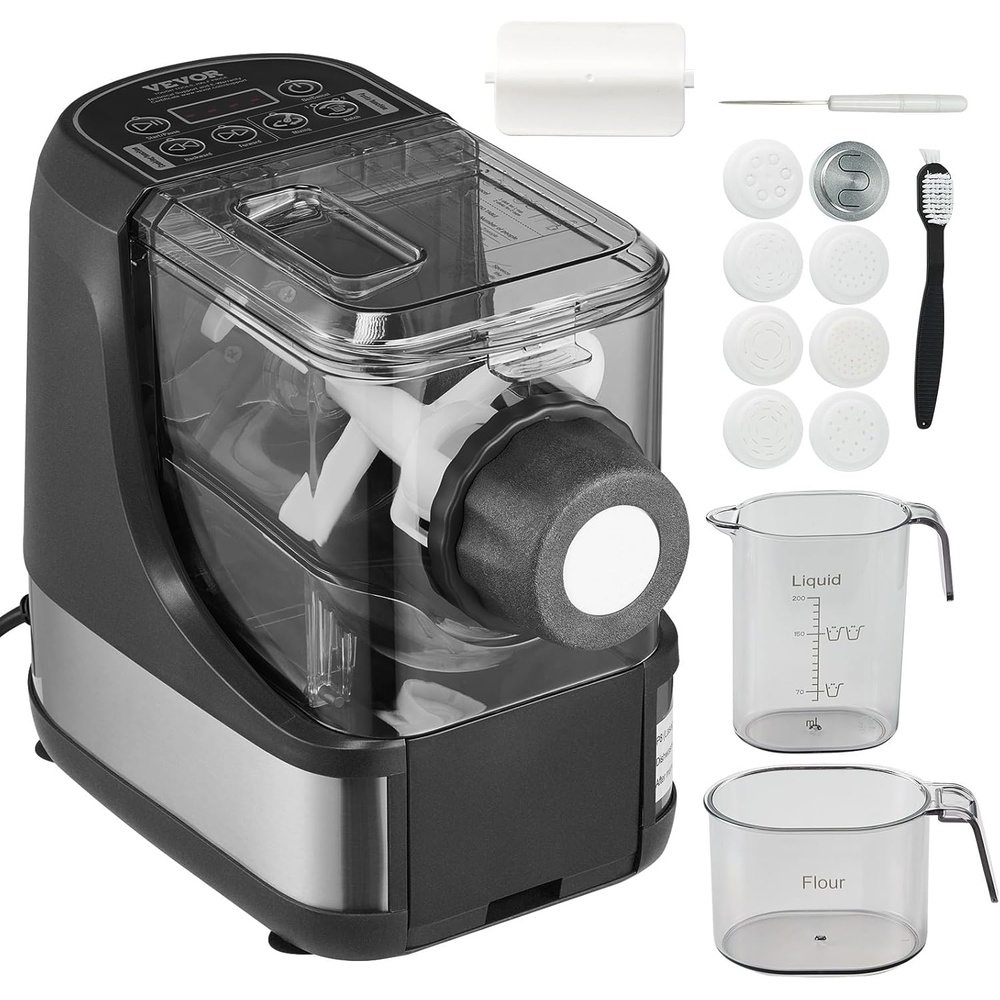 image:imageVEVOR Electric Pasta Maker 150W Automatic Noodle Maker Machine with 8 Pasta Shapes 4 Intelligent Modes 500g Flour Capacity Pasta Maker Machine with Measuring Cups Cleaning Brush for Home KitchenAutomatic
