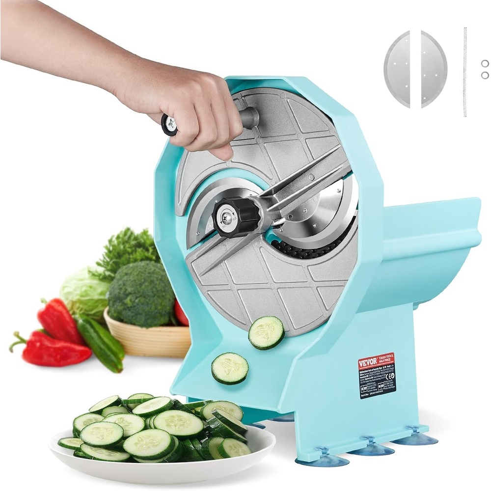 image:imageVEVOR Electric Vegetable Slicer 005012mm Thickness Adjustable Commercial Slicer Machine Convertible to Manual Stainless Steel Food Cutter Slicing Machine for Potato Lemon Tomato AppleManualVegetablePlastic