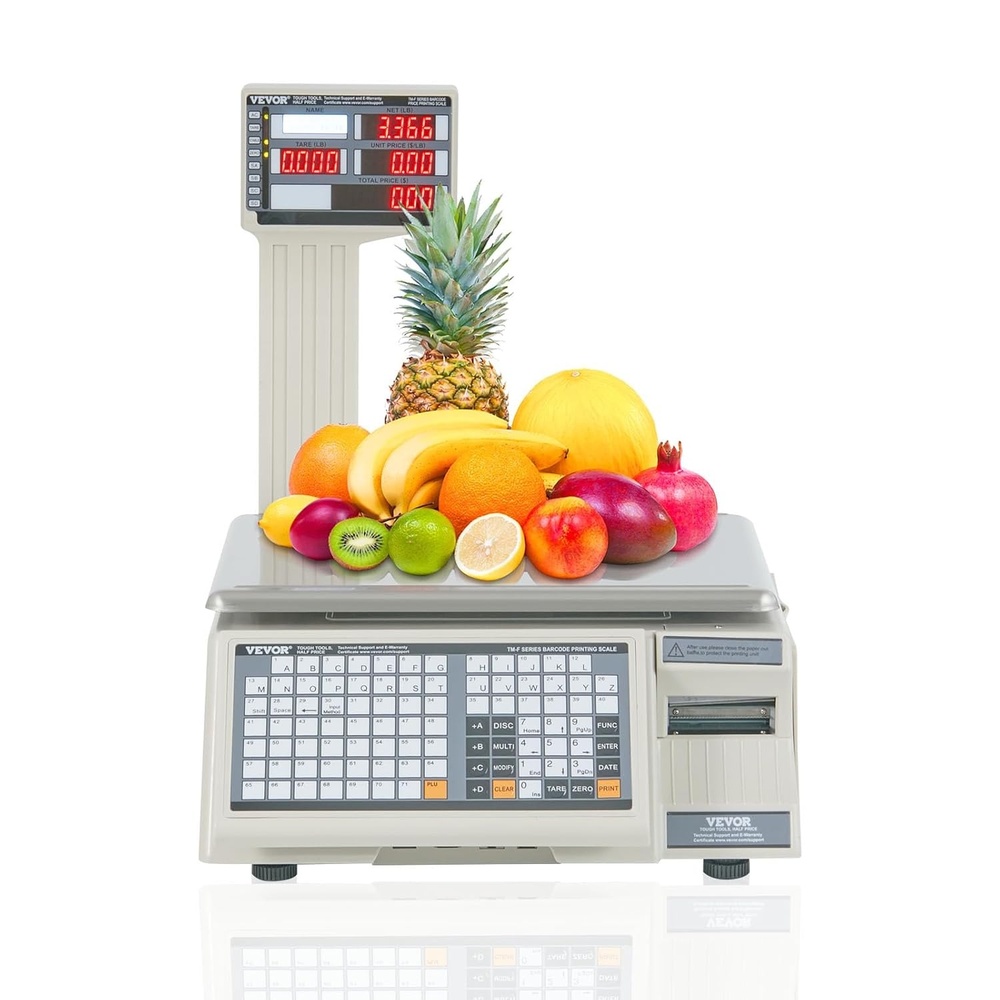 image:imageVEVOR Electronic Price Computing Scale 66 LB Digital Deli Weight Scales LCD amp LED Digital Food Fruit Meat Produce Counting Weight for Retail Store Kitchen Restaurant Market and FarmerPrice Computing Scale with Printer
