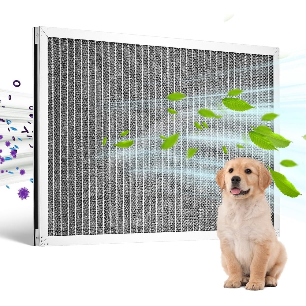 image:imageVEVOR Electrostatic Air Filter 16x25x1 inch Washable amp Reusable Aluminum ACHVAC Furnace Filter MERV 8 Long Lifetime Healthier Home or Office Actual Size 155 x 2465 x 082 in155 x 247 x 08