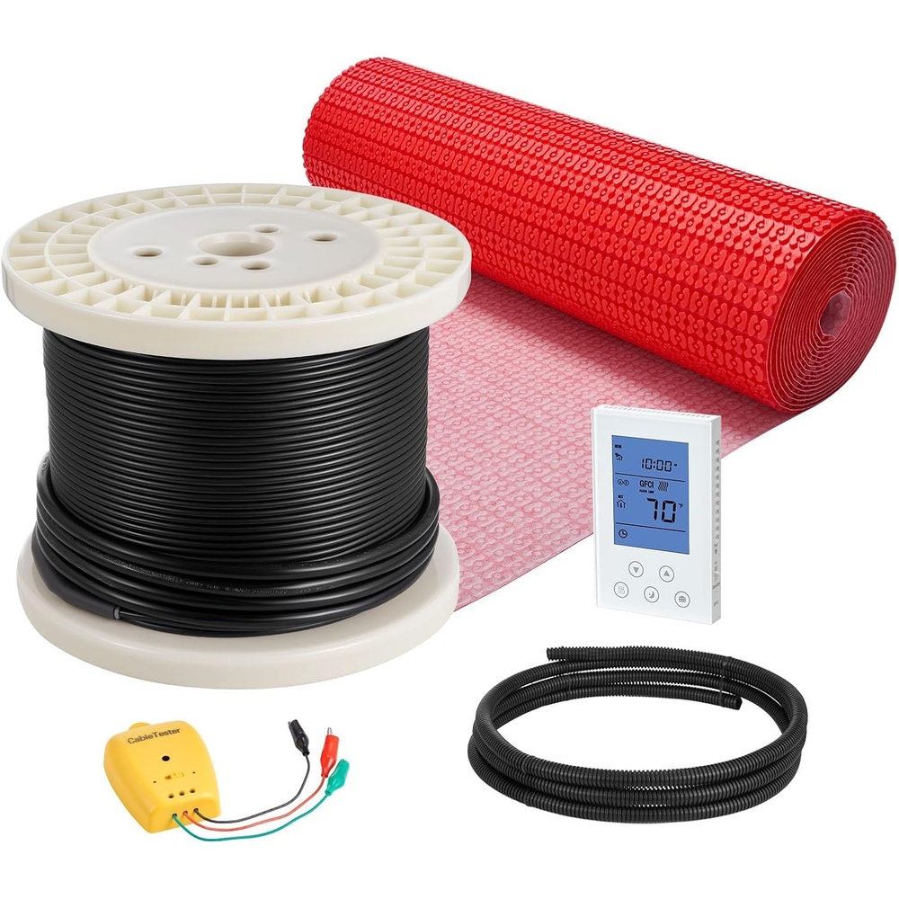 image:imageVEVOR Floor Heating Mat System 50 sqft 120V Decoupling Membrane Smart Thermostat amp Alarm Easy Install for Tile Stone amp Vinyl Flooring120 sqft