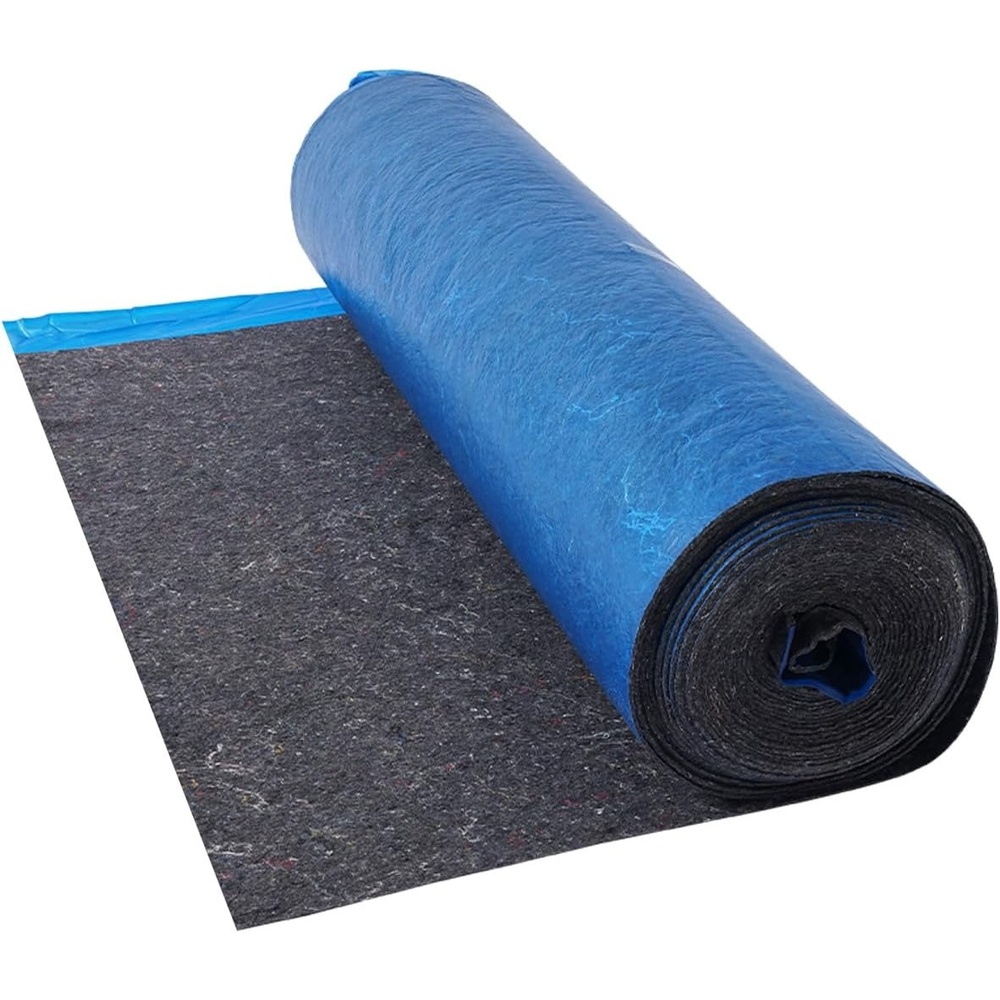 image:imageVEVOR Floor Underlayment 400 sq ft 3mm Laminate Flooring Padding with Attached Vapor Barrier Heavy Duty FiberPE Film Soundproofing amp Noise Reduction for Vinyl amp Wood2 Rolls x 200 sq ft200 Sqft