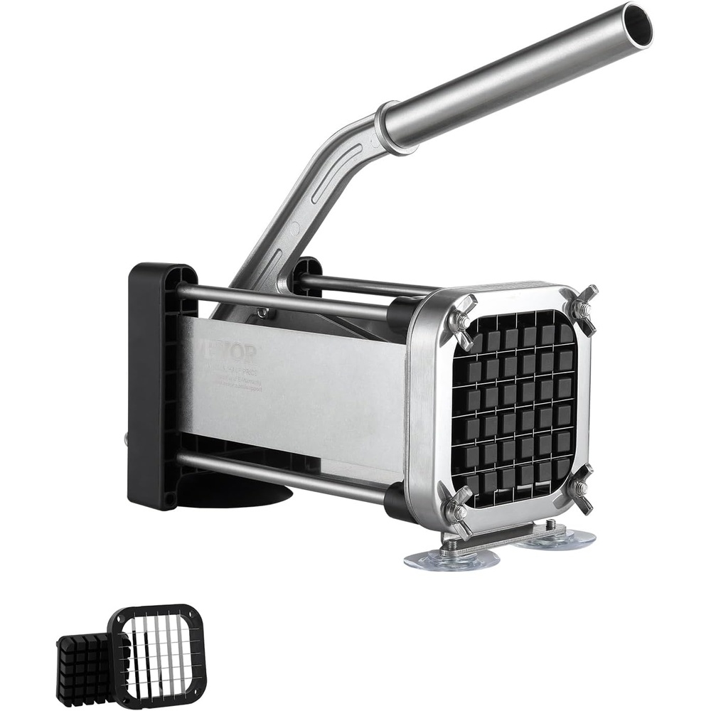image:imageVEVOR French Fry Cutter Potato Slicer with 12 38 14 Stainless Steel Blades Manual Potato Cutter Chopper with Suction Cups Great for Potato French Fries Cucumber Vegetables Carrot12 inch