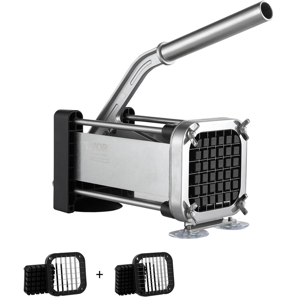 image:imageVEVOR French Fry Cutter Potato Slicer with 12 38 14 Stainless Steel Blades Manual Potato Cutter Chopper with Suction Cups Great for Potato French Fries Cucumber Vegetables Carrot12 inch 38 inch