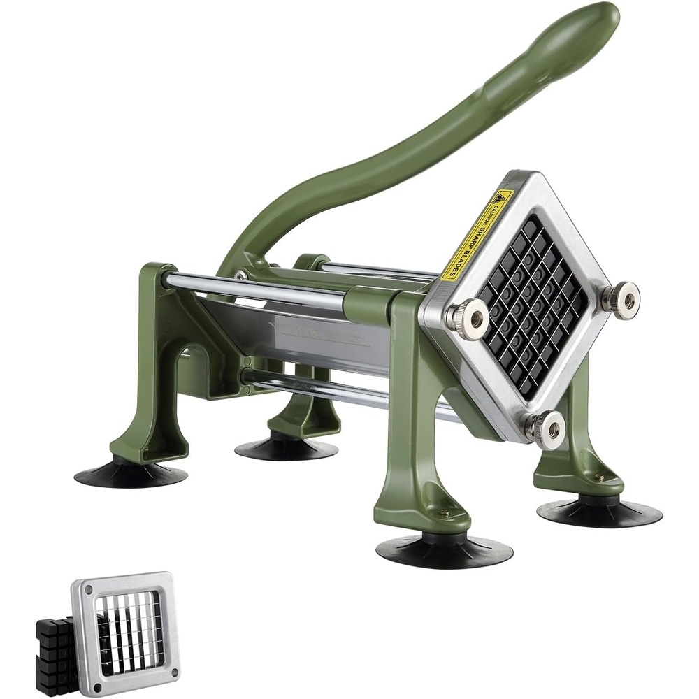 image:imageVEVOR French Fry Cutter Potato Slicer with 12Inch Stainless Steel Blade Manual Potato Cutter Chopper with Suction Cups Great for Potato French Fries Cucumber Vegetables CarrotGreen