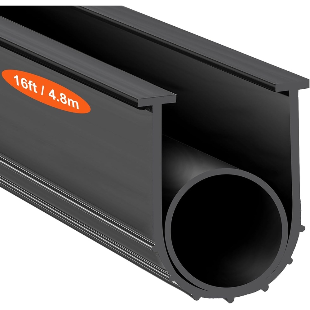 image:imageVEVOR Garage Door Seals Bottom Rubber U Shape O Ring Garage Door Weather Stripping Universal Weatherproof Threshold Buffering Sealing Rubber 516 inch TEnds and 3 34 inch Width 10 Ft Black16 Ft
