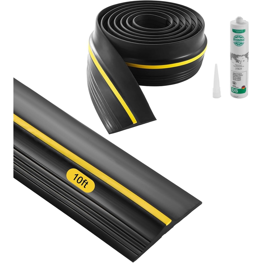 image:imageVEVOR Garage Door Threshold and Bottom Seals Kit 16 FT U ShapeO Ring Universal Garage Door Bottom Seal Weatherstrip PVC Combine with Weatherproof Garage Threshold Seal Strip with Adhesive Black10 Ft