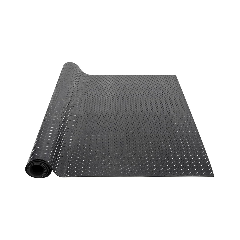 image:imageVEVOR Garage Floor Roll 4 x 25 ft Garage Flooring Mat 3 mm Thickened Rubber Diamond Plate Floor Protector Mat NonSlip WearResist Waterproof Easy to Clean for Warehouse GymsTrailer Black4 ft x 6 ft