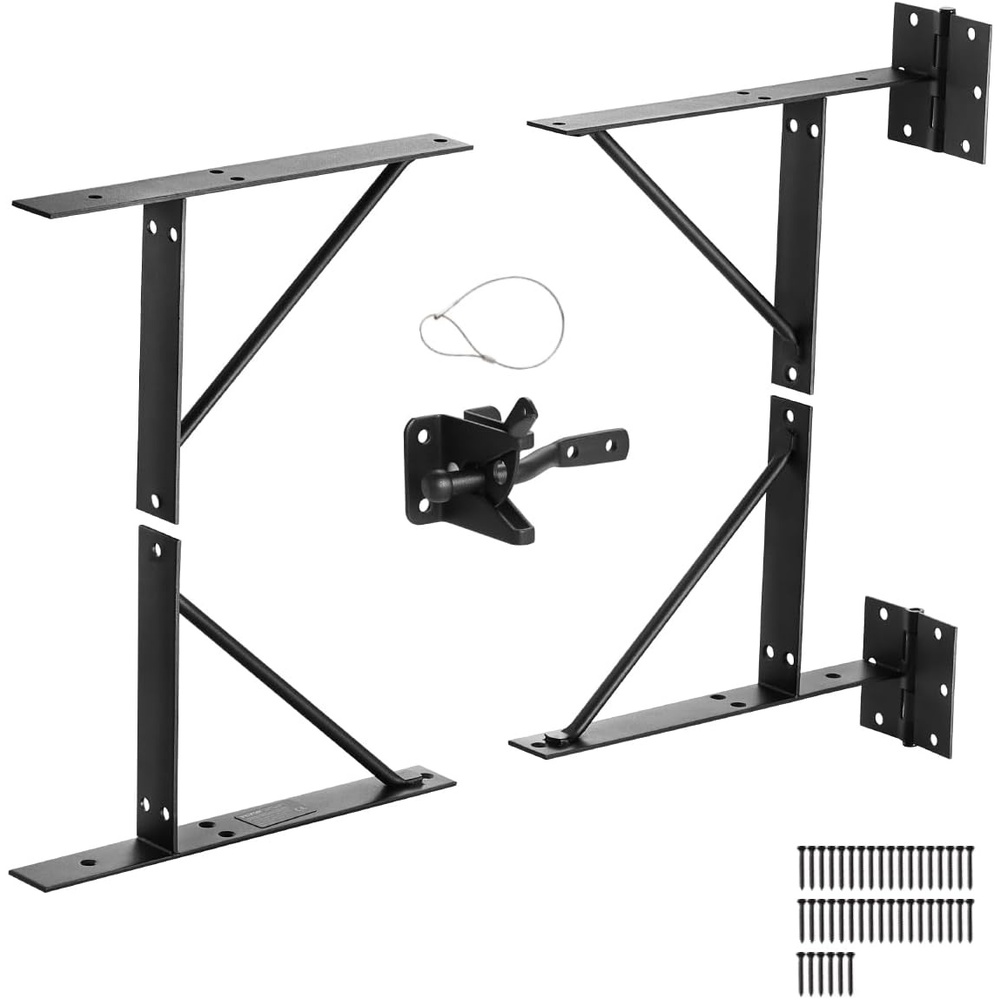 image:imageVEVOR Gate Corner Brace Bracket Anti Sag Gate Frame Hardware Kit Gate Frame Brace Bracket with Latch Lock Latch Lock Rope for Shed Doors Corral Gates Driveway Gates Stable Gates Iron Black1 Set