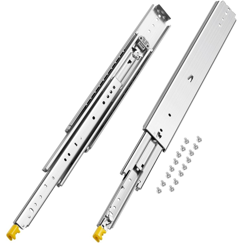 image:imageVEVOR Heavy Duty Drawer Slides 36 Inch 500 lb 1 Pair Full Extension Side Mount Ball Bearing Rails with Dual Lock for Industrial Cabinets Tool Chests and Workbenches22Inch
