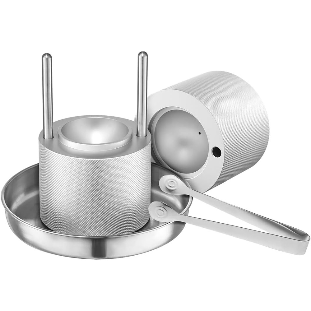 image:imageVEVOR Ice Ball Press 24 Ice Ball Maker Aircraft Al Alloy Ice Ball Press Kit for 60mm Ice Sphere Ice Press with Tong and Drip Tray for Whiskey Cocktail Bourbon Scot on Party amp Holiday SilverSilver