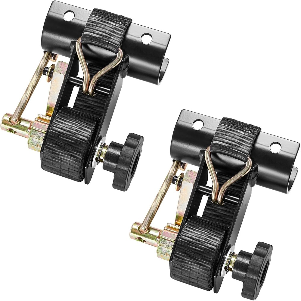 image:imageVEVOR Ladder Rack Ratchet Straps 14 Black Square Tube Mount 15 Wide x 75 Long Black Ladder Rack Straps with Double JHooks 500 lbs Load Heavy Duty Cargo Buckle Lock Strap 4 PackBlack Round Tube2 Pack