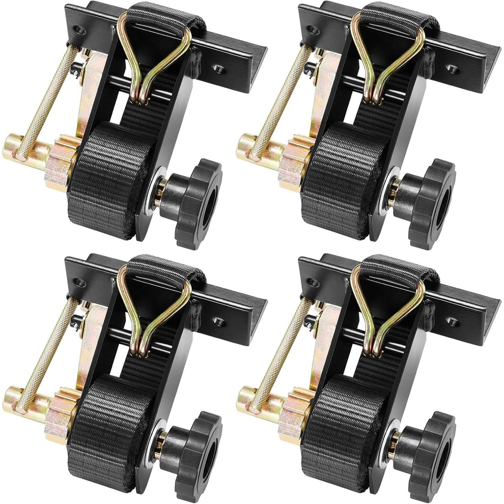 image:imageVEVOR Ladder Rack Ratchet Straps 14 Black Square Tube Mount 15 Wide x 75 Long Black Ladder Rack Straps with Double JHooks 500 lbs Load Heavy Duty Cargo Buckle Lock Strap 4 PackBlack Square Tube4 Pack