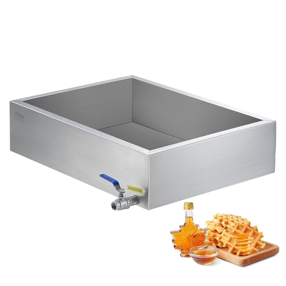 image:imageVEVOR Maple Syrup Evaporator Pan 249 Gal 24 x 24 x 10 Inch Maple Syrup 304 Stainless Steel Maple Syrup Pan Evaporator Pan with 1 Valve and 3 Heating Methods for Home Outdoor24 x 18 x 6 Inch