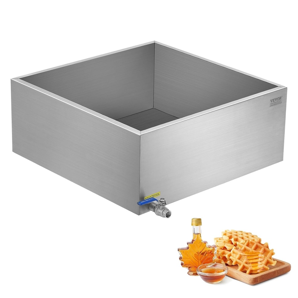 image:imageVEVOR Maple Syrup Evaporator Pan 249 Gal 24 x 24 x 10 Inch Maple Syrup 304 Stainless Steel Maple Syrup Pan Evaporator Pan with 1 Valve and 3 Heating Methods for Home Outdoor24 x 24 x 10 Inch