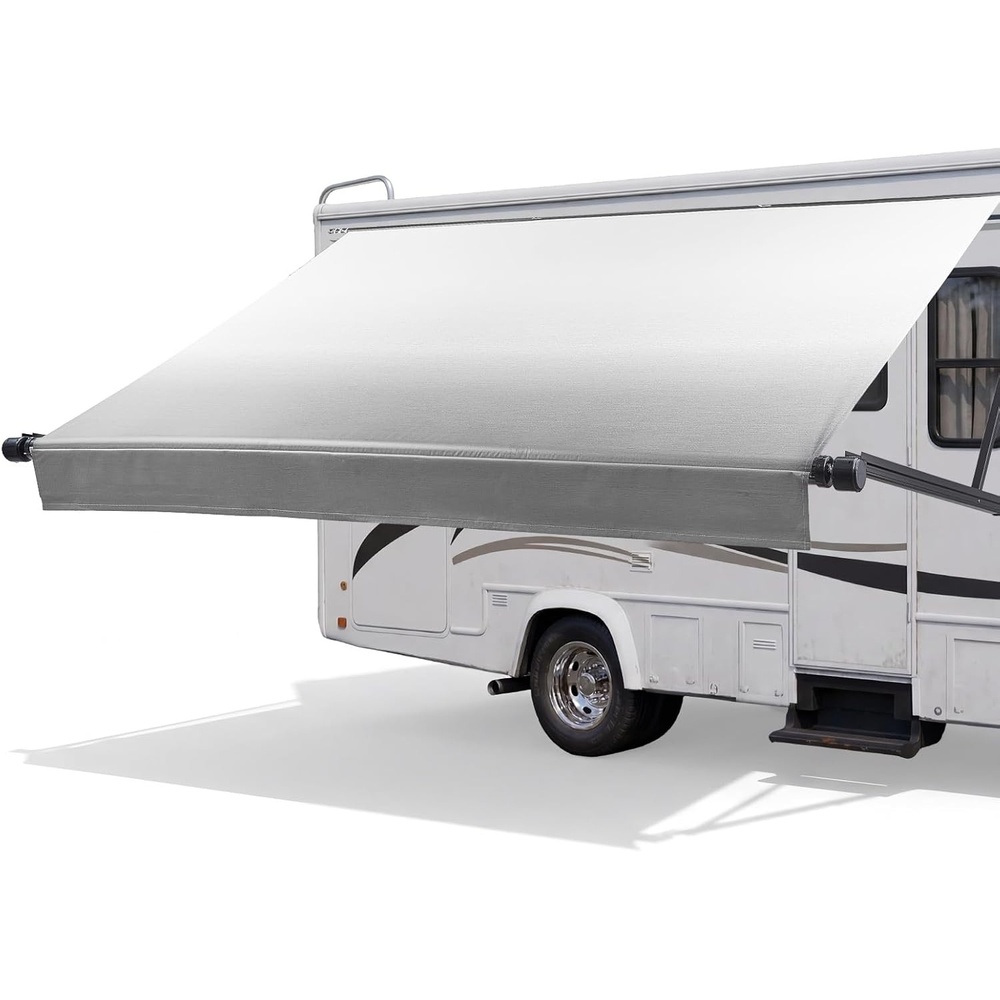 image:imageVEVOR Motorized RV Awning Complete Kit 1506FT Electric Retractable RV Awning with Aluminum Alloy Frame amp Waterproof Fabric Outdoor Camping Trailer Awnings Fit Most RVs 15FT Type Gradient Black17 FT