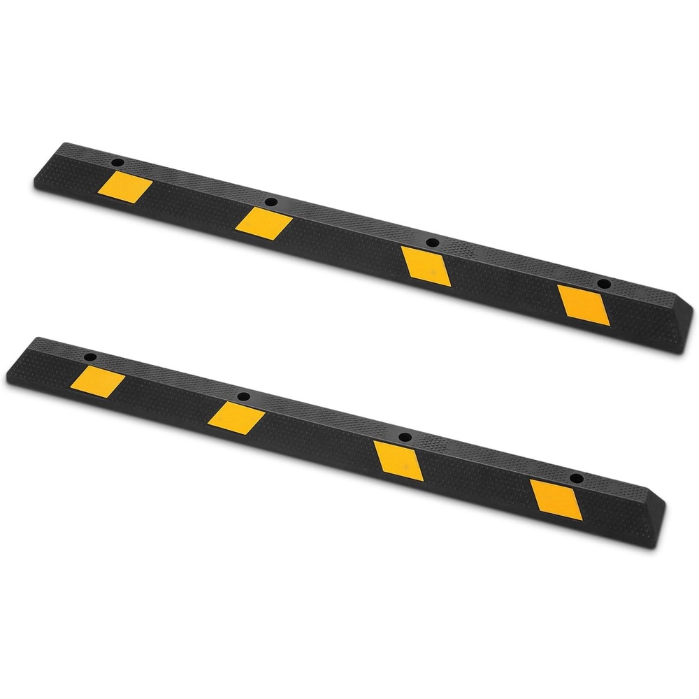 image:imageVEVOR Parking Stopper 16 Inch 2 Pcs Heavy Duty Parking Aid for Garage PP Curb Garage Floor Stopper with Reflective Strips Vehicles Gadgets for Cars Vans Trucks Tire Wheel Guide Block Stops Bumpers72 Inch 2 Pcs