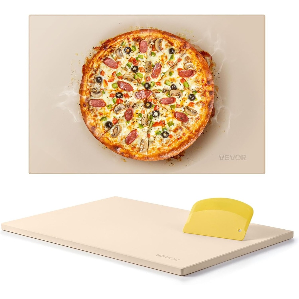image:imageVEVOR Pizza Stone 20 x 14 x 067 in Rectangular Pizza Stone Extra Large BakingStone with Scraper 1450 HeatResistant Cordierite for Oven BBQ Griller Baking Bread amp Pizza20 x 14 x 067 Rectangular