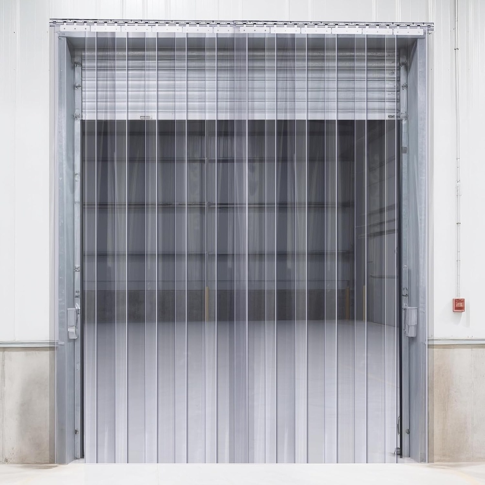 image:imageVEVOR Plastic Curtain 4ft Width x 8ft Height Plastic Strip Curtain Clear PVC Freezer Curtain 008in Thickness Plastic Door Strip wOver 50 Overlap for Walkin Freezers Warehouse and Clean Rooms84 Height x 38 Width