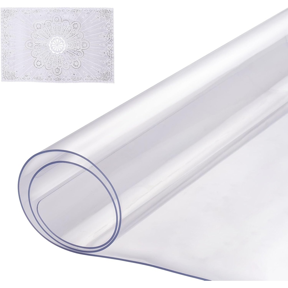image:imageVEVOR Plastic Table Cover 42 x 78 Inch 2 mm Thick Clear Table Protector Rectangle Clear Desk Mat Waterproof amp Easy Cleaning for Office Dresser Night Stand24 x 14 Rectangular