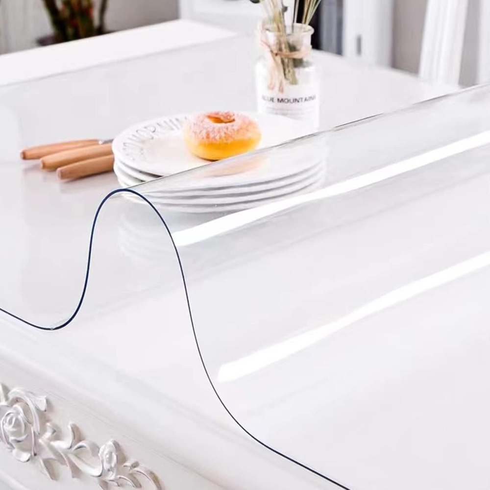 image:imageVEVOR Plastic Table Cover 42 x 78 Inch 2 mm Thick Clear Table Protector Rectangle Clear Desk Mat Waterproof amp Easy Cleaning for Office Dresser Night Stand90 x 44 Rectangular