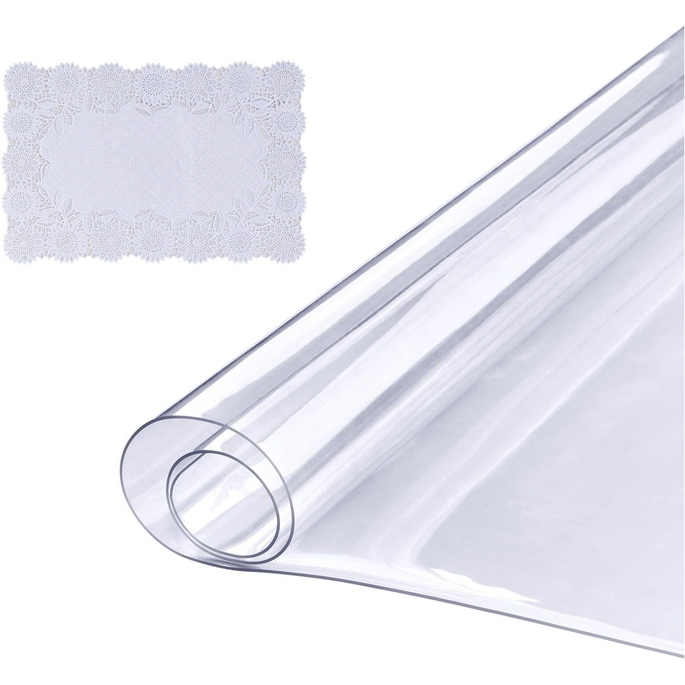 image:imageVEVOR Plastic Table Cover 42 x 78 Inch 2 mm Thick Clear Table Protector Rectangle Clear Desk Mat Waterproof amp Easy Cleaning for Office Dresser Night Stand12 x 24 Rectangular