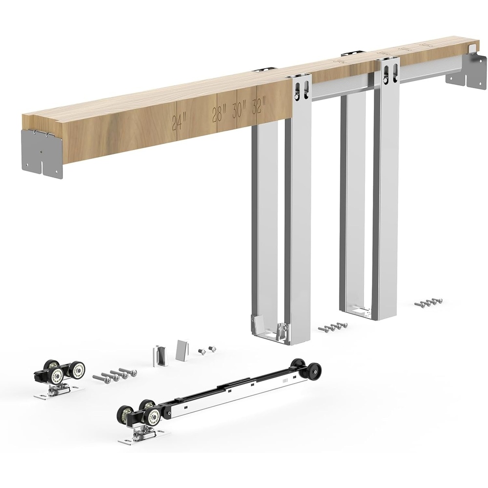 image:imageVEVOR Pocket Door Frame Kit for 2436 in Wide 84 in High Door Pocket Door Kit with TwoWay Soft Close Mechanism Slide Smoothly Quietly Easy to Install Premium Galvanized Steel for Living Room32x80
