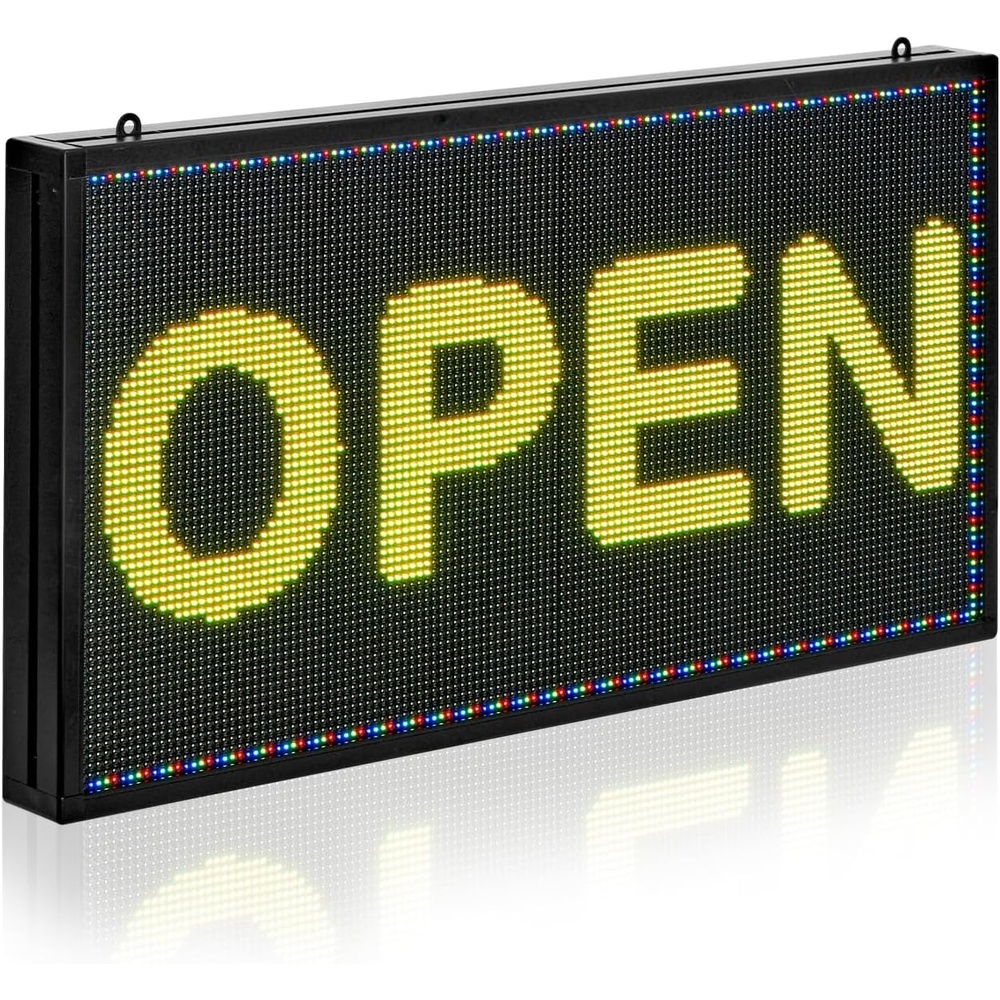 image:imageVEVOR Programmable LED Sign P10 Full Color Flexible Digital Scrolling Panel DIY Custom Text Pattern GIF Display Board Bluetooth APP Control Message Shop Sign for Store Business Advertising 27x14 in27x14 in
