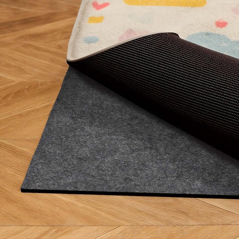 image:imageVEVOR Rug Pad 5 x 7 ft NonSlip Carpet Area Pad 012inch Rug Mat Padding with Dual Surface Felt Cushion amp Rubber Gripper Hardwood Floor Protection for All Floors Finishes Keeps Carpets in Place5 x 8 Rectangular