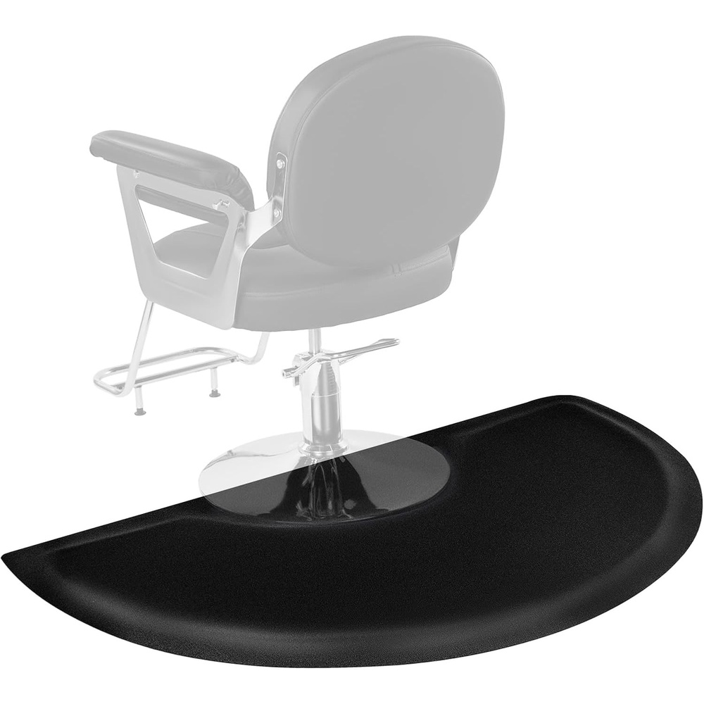 image:imageVEVOR Salon Mat for Hair Stylist 3 x 4 FT SemiCircle Salon Chair Mat 12inch Thickened Anti Fatigue Barber Shop Floor Mat with Round Cut Out EasytoClean PVC Surface amp AntiTrip Beveled Edges3 x 5 FT  12 IN