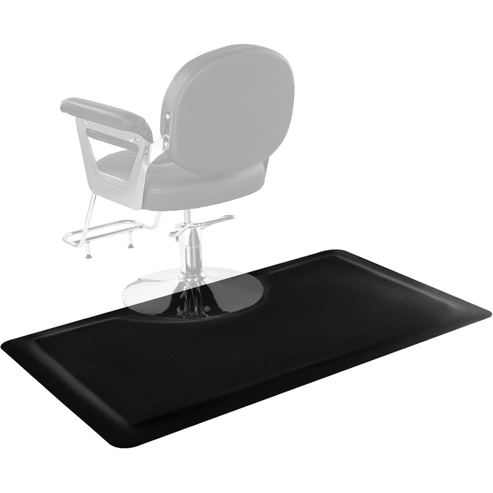 image:imageVEVOR Salon Mat for Hair Stylist 3 x 5 FT Rectangle Salon Chair Mat Anti Fatigue 78 Thickened PVC  PU Barber Shop Floor Mat with Round Cut Out AntiTrip Beveled Edges amp NonSlip Bottom12 IN