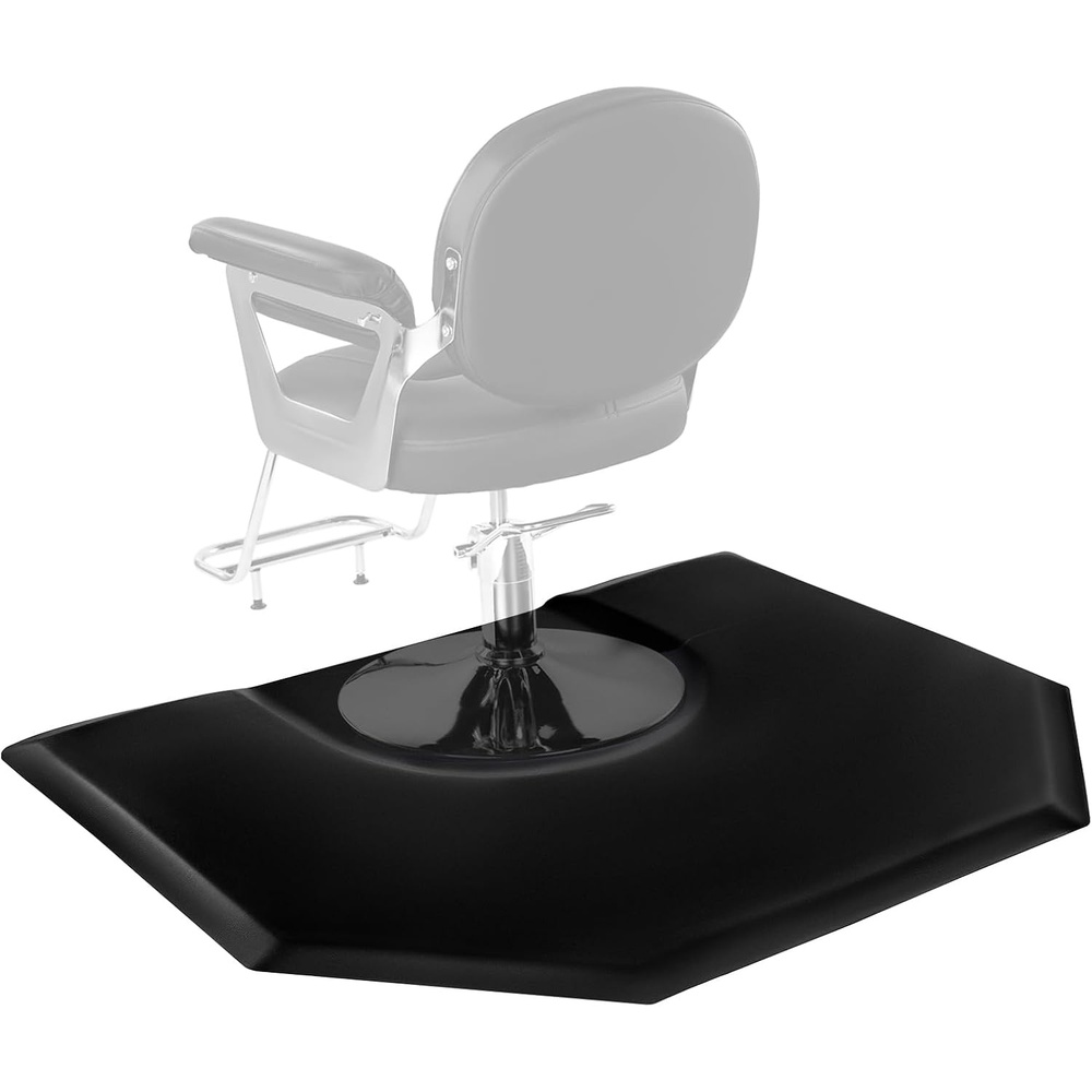 image:imageVEVOR Salon Mat for Hair Stylist 4 x 5 FT Hexagon Salon Chair Mat Anti Fatigue 1inch Thickened Barber Shop Floor Mat with Round Cut Out EasytoClean PVC Surface amp AntiTrip Beveled Edges