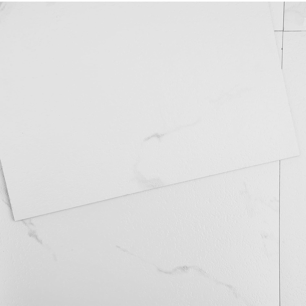 image:imageVEVOR Self Adhesive Vinyl Floor Tiles 12 x 12 inch 50 Tiles 15mm Thick Peel and Stick Floor Tiles Bathrooms Black Marble DIY Flooring for Kitchen Dining Room Bedrooms Modern Home DecorWhite Marble