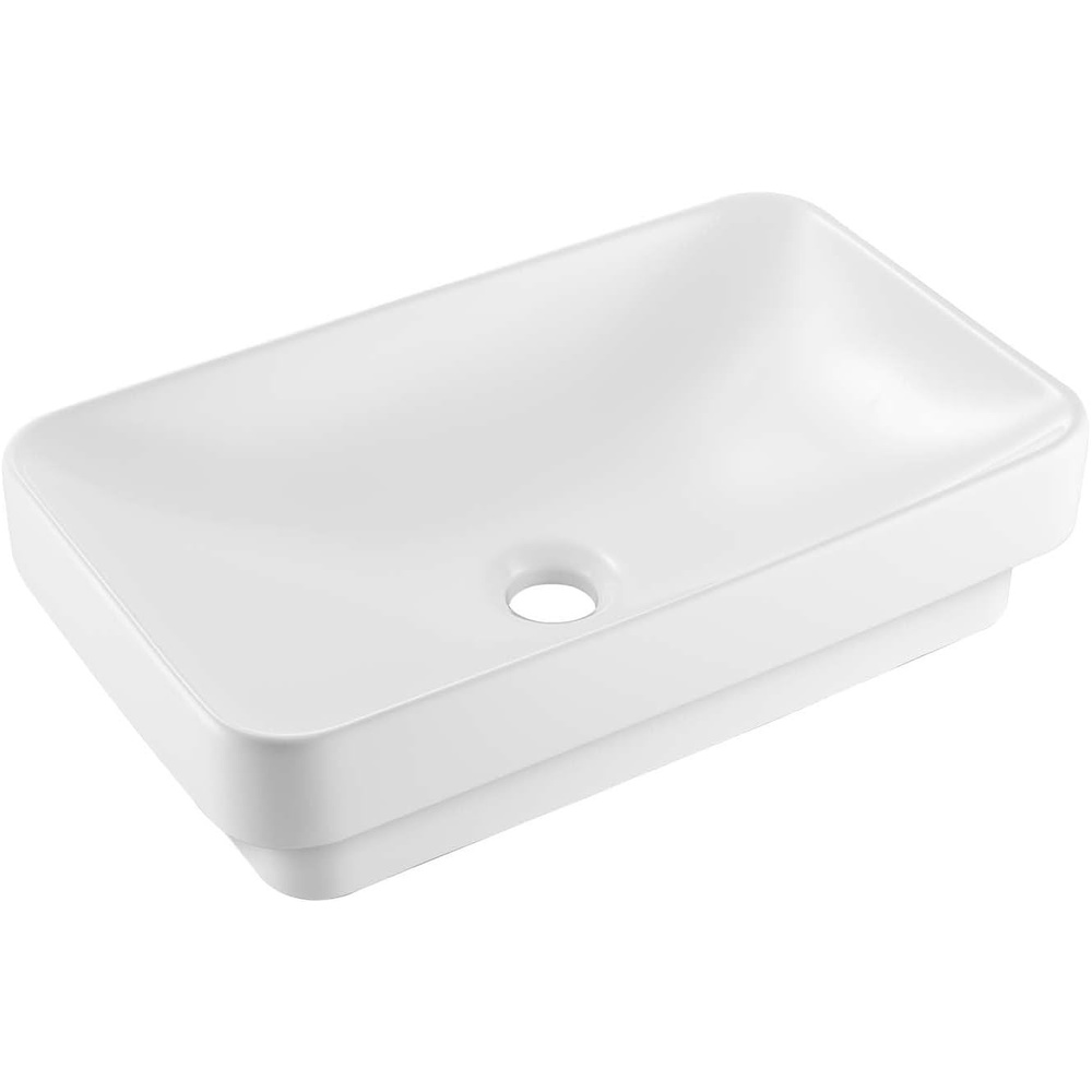 image:imageVEVOR Semi Recessed Bathroom Sink 2008 x 1831 Inch Rectangular White Ceramic Vessel Sink with Overflow and 3 Faucet Holes Drop in Modern Lavatory Vanity Bath Wash Bowl Basin Rectangle Small SpaceSemi Recessed 1929 x 1201 Inch