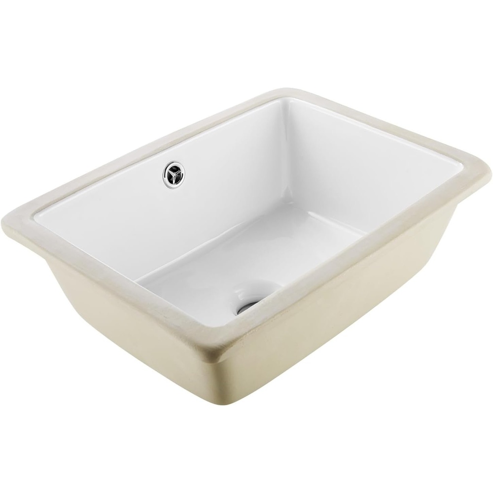 image:imageVEVOR Semi Recessed Bathroom Sink 2008 x 1831 Inch Rectangular White Ceramic Vessel Sink with Overflow and 3 Faucet Holes Drop in Modern Lavatory Vanity Bath Wash Bowl Basin Rectangle Small SpaceUndermount 1575 x 1201 Inch