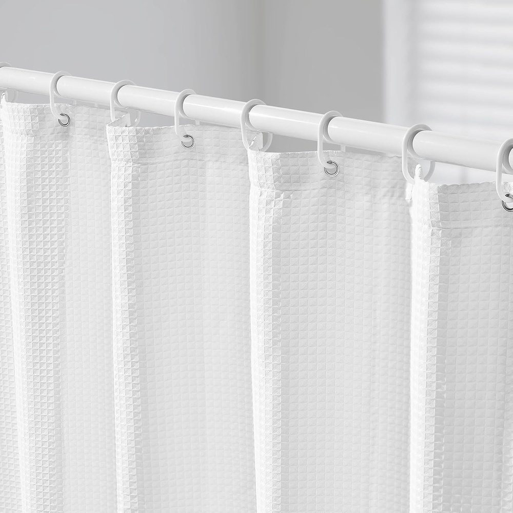 image:imageVEVOR Shower Curtain Liner 8G HeavyDuty PEVA Shower Liner 2Pack Waterproof Plastic Liners with 3 Magnets and 12 RustResistant Metal Grommet for Bathroom Showers amp Bath Tubs 72 x 72 in WhitePolyester