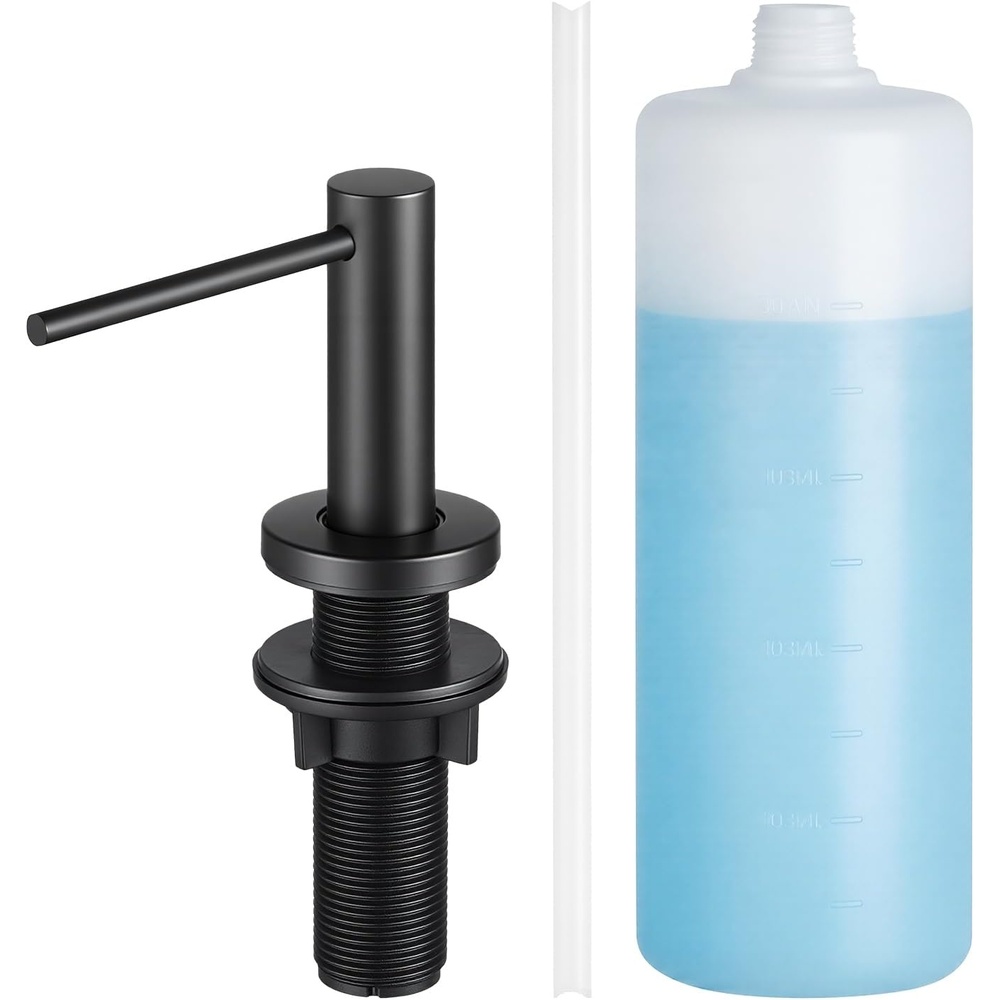image:imageVEVOR Soap Dispenser for Kitchen Sink Stainless Steel Built in Sink Soap Dispenser with 17OZ Refillable Bottle Countertop Dish SoapDispenser with 360 Rotation Pump Head for Kitchen Bathroom