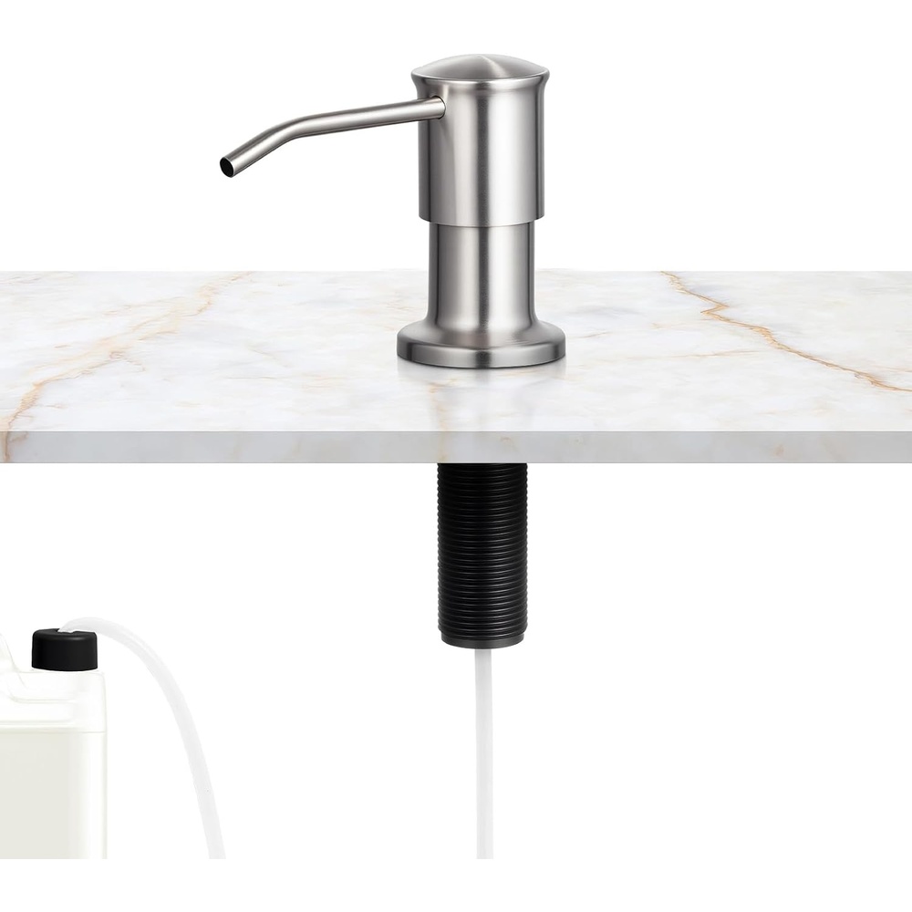image:imageVEVOR Soap Dispenser for Kitchen Sink Stainless Steel Built in Sink Soap Dispenser with 47 Extension Tube Kit Countertop Dish SoapDispenser with 360 Rotation Pump Head for Kitchen Bathroom