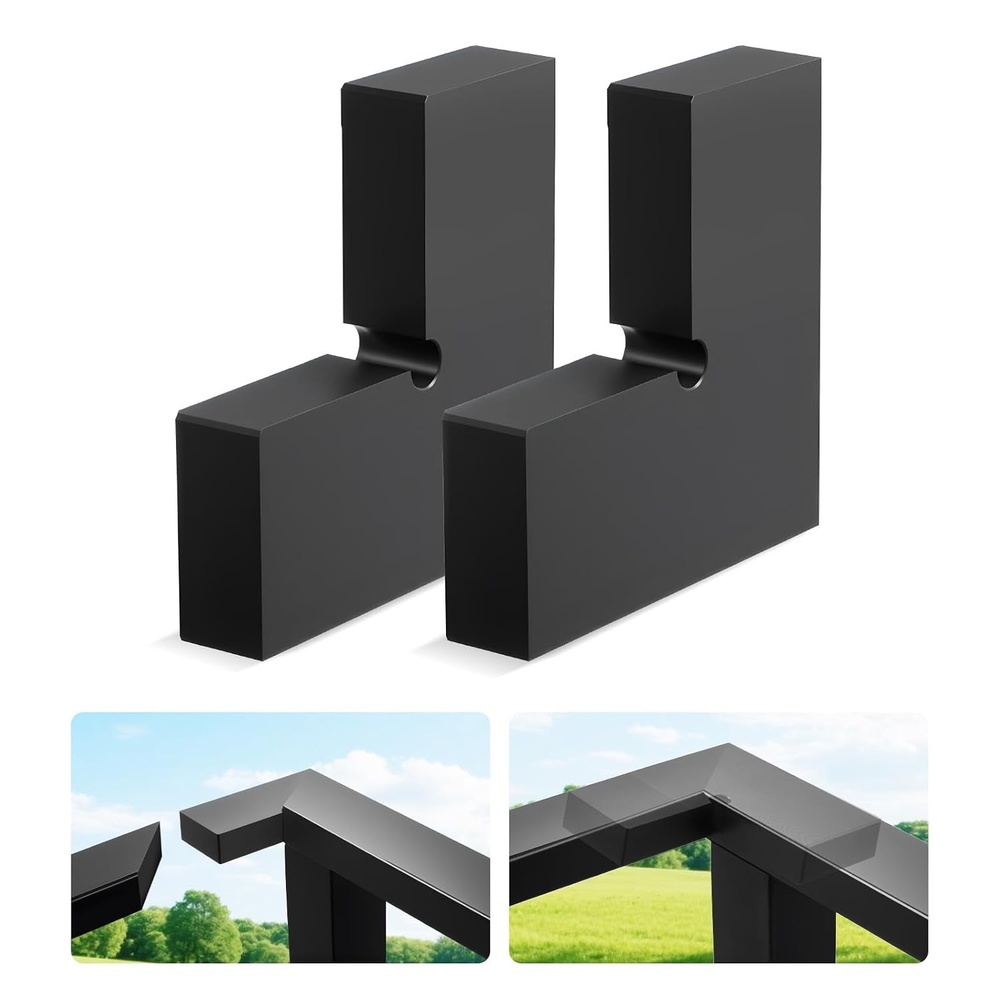 image:imageVEVOR Stainless Steel Handrail 65 FT 4 Pack Rectangular Top Stair Deck Hand Rail for OutdoorIndoor Steps with End CapMatte Black Coating Adjustable Metal Stair Rail for Cable Railing KitCorner Connector2