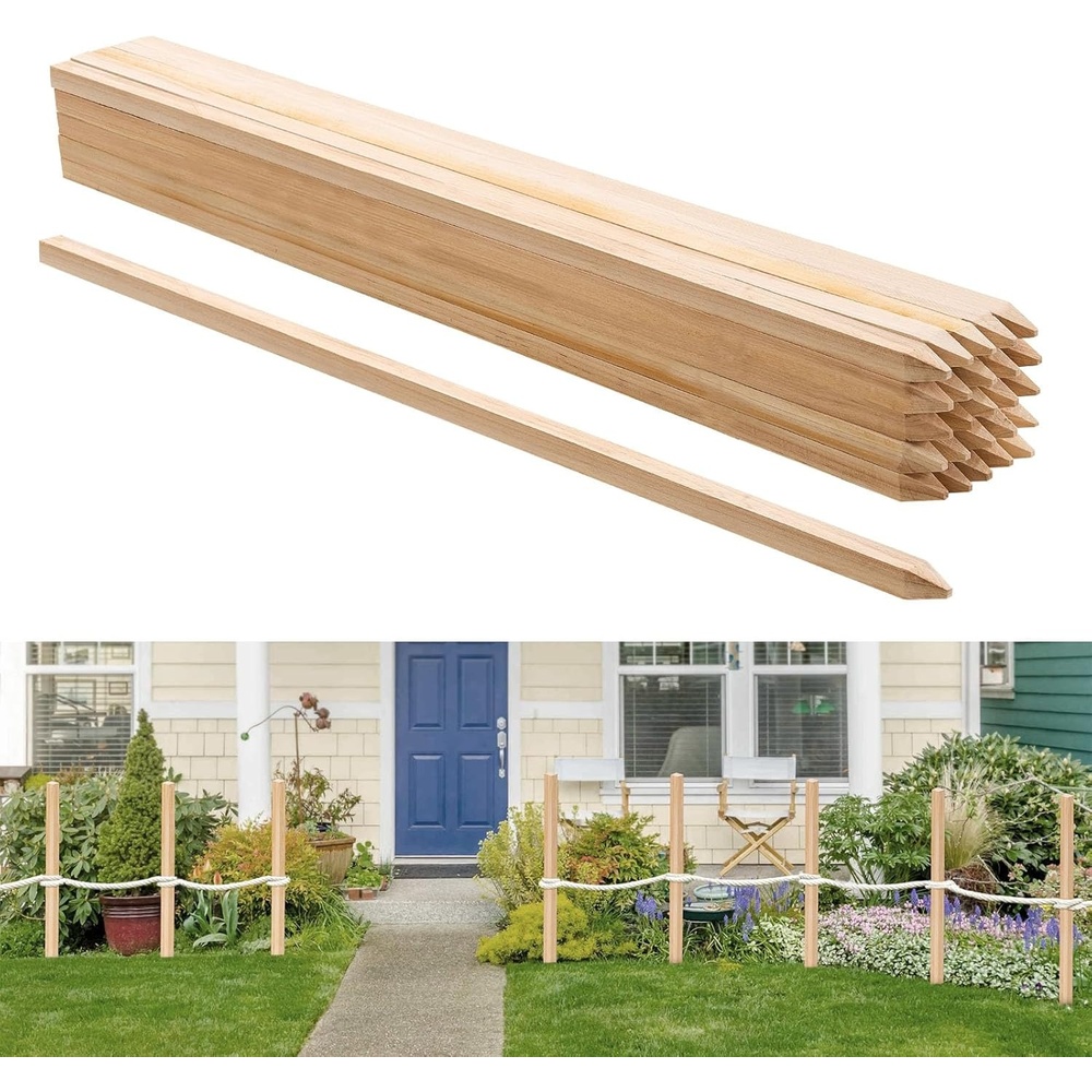 image:imageVEVOR Wooden Garden Stakes 50 Pcs 36x075x075 in Survey Grading Stakes Garden Ground Stake with Sharp Point Fir Wood Plant Support Stake Sign Posts for Silt Fence Backyard Boundaries Baselines075 x 075 x 36in25pcs