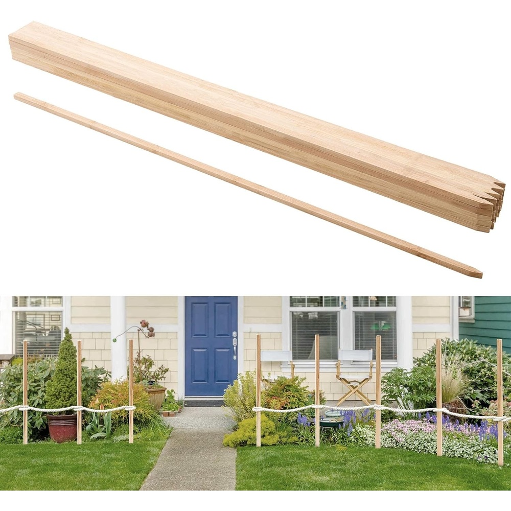 image:imageVEVOR Wooden Garden Stakes 50 Pcs 36x075x075 in Survey Grading Stakes Garden Ground Stake with Sharp Point Fir Wood Plant Support Stake Sign Posts for Silt Fence Backyard Boundaries Baselines069 x 05 x 48in25pcs