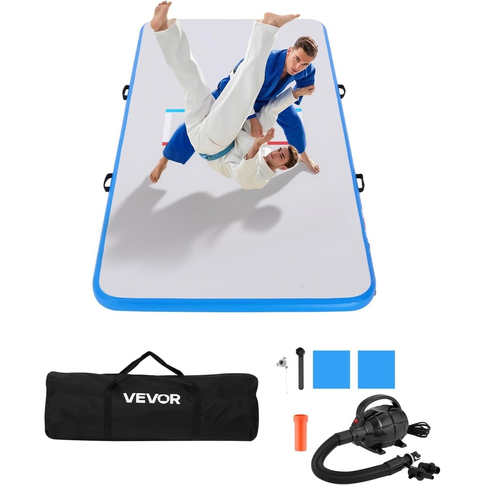 image:imageVEVOR Wrestling Mat Martial Arts Thick Mat for Home Gym Exercise PVC or Inflatable Training Mats with Circlesfor Gymnastics Tatami Jiu Jitsu BJJ MMA Judo BlackBlue Inflatable