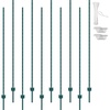 image:imageVEVOR 6 Feet UChannel Metal Fence Post 6 Pack With 24 Zip Ties amp 12 Clips Sturdy Steel Stakes for Garden Yard Lawn Farms and Outdoor Wire Fencing Green7 Feet 10 Pack