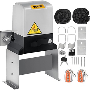 Happybuy Automatic Sliding Gate Opener 3100LBS with 2 Remote Controls, 500W Gate Operator Hardware Kit for Security, Electric Rolling Driveway Slide Gate Motor, Chain Driven Gate Opening System(Silver)