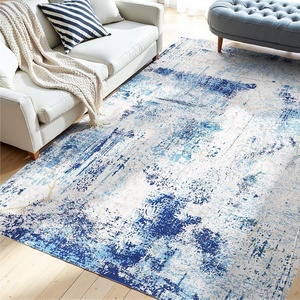VEVOR 10 x 14 ft Area Rug Large Washable Rug Non-Slip and Tear-Resistant Soft Carpet Pet & Child Friendly Modern Area Rugs Indoor Mat for Bedroom Office Living Room Kids Room Entryway Gray(Blue)
