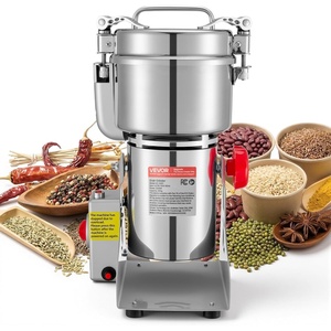 VEVOR 1000g Electric Grain Mill Grinder, High Speed 3000W Commercial Spice Grinders, Stainless Steel Pulverizer Powder Machine, for Dry Grains Spices Cereals Coffee Corn Pepper, Swing Type(Silver)