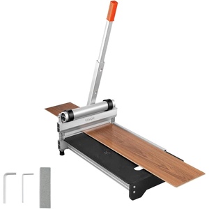 VEVOR 12 inch Vinyl Floor Cutter, 16mm Thick Laminate Flooring Cutter with Upgraded Labor-Saving Aluminum-Alloy Lever, Telescoping Support Plate, Cuts Engineered Wood, LVT, VCT, SPC, LVP, WPC(13 in Wide x 12 mm Thick)