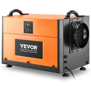 VEVOR 156 Pints Commercial Dehumidifier with Drain Hose, Portable Crawl Space Dehumidifiers for Basement Storage Room Industrial Grade, Auto Defrost/Drainage, Heavy-duty Galvanized Steel, LED Indicate