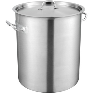 VEVOR 18/8 Stainless Steel Stockpot, 42QT Large Cooking Pots, Multipurpose Cookware Sauce Pot with Composite Base, Heavy Duty Commercial Grade Stock Pot, Sanding Treatment, for Large Groups Events(44.4 Quarts)